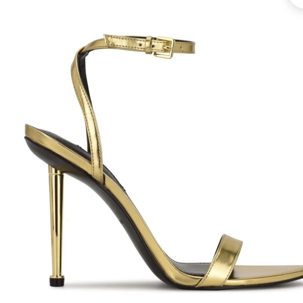 Gold Stiletto Heel Sandals